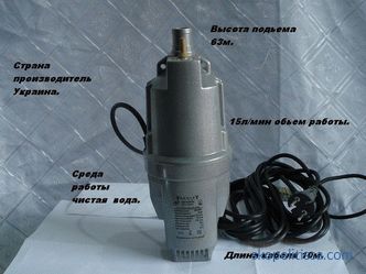 Vibrations-Tauchpumpe mit oberer und unterer Wasseraufnahme, Eigenschaften, Gerät, Auswahl