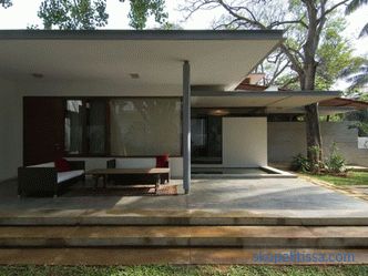 Einstöckiges Haus mit Terrasse: Ideen, Typen, Materialien
