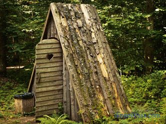 Holztoilette zu geben, Ansichten, wie man baut, Pläne, Fotos