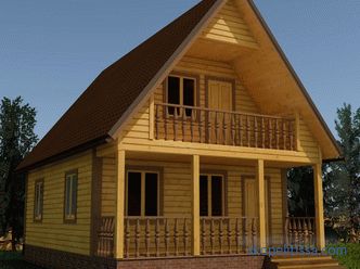 Projekte von Häusern aus Holz 6 bis 9: Optionen, Materialien, Konstruktion