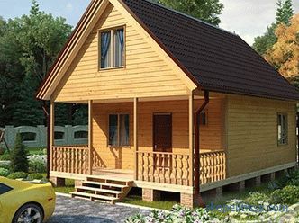 Projekte von Häusern aus Holz 6 bis 9: Optionen, Materialien, Konstruktion