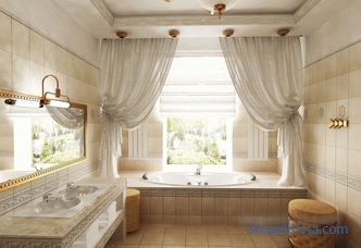 Entwurf eines Badezimmers in einem Privathaus mit Fenster, Projekte in Landhäusern, moderne Ideen, Fotos